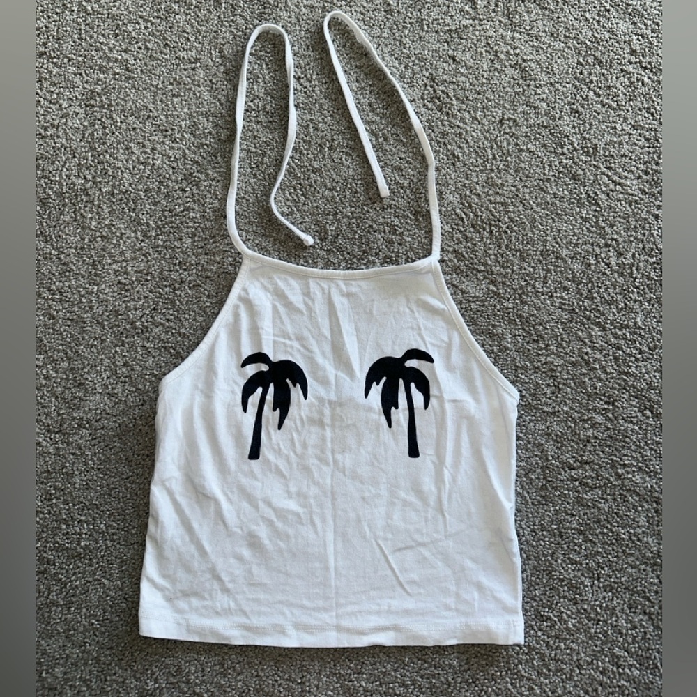 Brandy Melville Halter Palm Tree Tank Size S